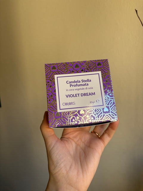 Candela a Stella Violet Dream - Viola e Argento - Colors Maioliche