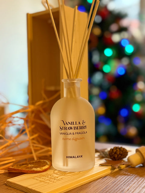 Diffusore VANIGLIA & FRAGOLA 250 ml  in box di legno - Himalaya
