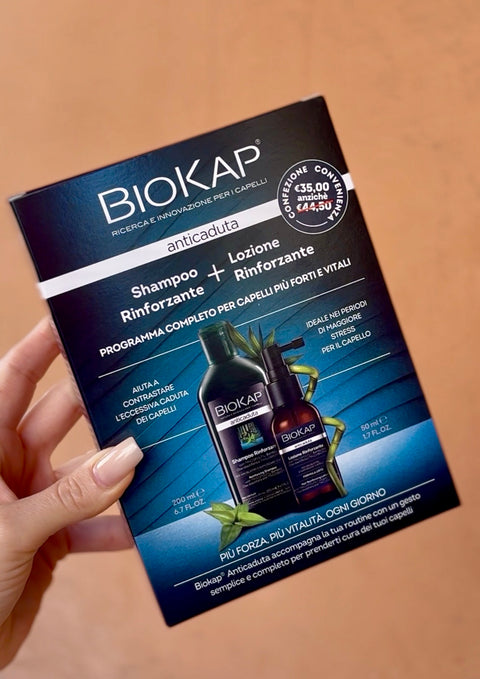 CONFEZIONE CONVENIENZA ANTICADUTA Shampoo rinforzante 200 ml + Lozione Rinforzante 50 ml BioKap®