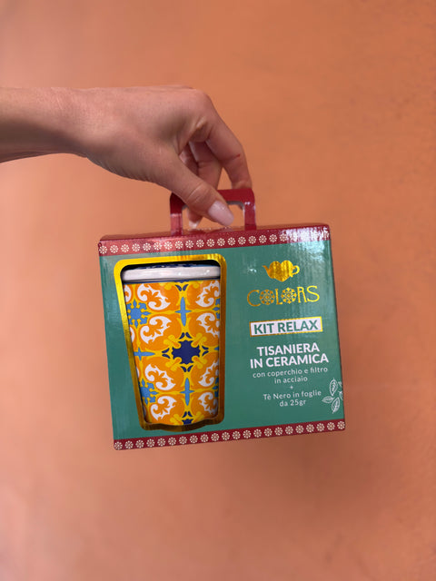 Cofanetto Regalo con Tisaniera DEEP LEMON e tè nero - Colors
