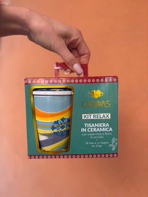 Cofanetto Regalo con Tisaniera VINCENT e tè nero - Colors - Maioliche