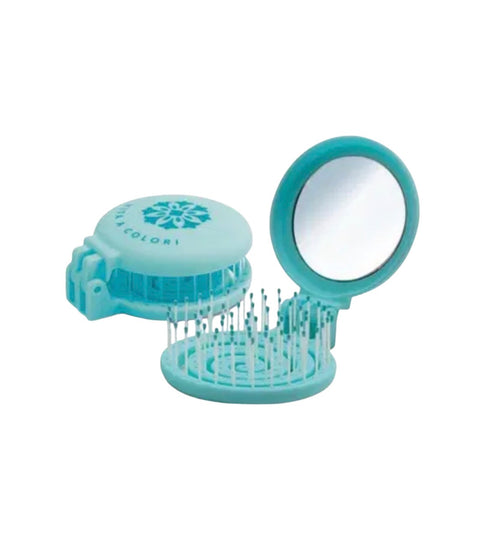 MACABRUSH AZZURRA - Mini spazzola pieghevole con specchietto - Colors