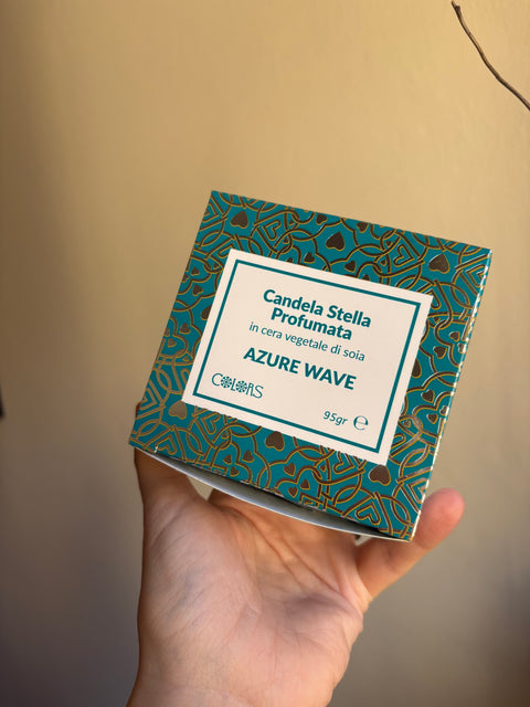 Candela a Stella Azure Wave - Turchese e Argento - Colors Maioliche