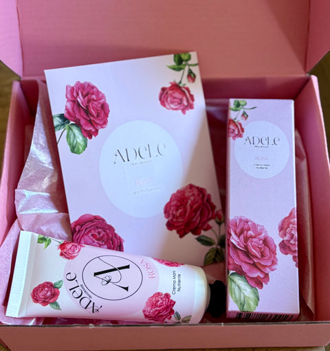 Cofanetto Crema mani + Card profumata ROSA  - Adele Fragranze