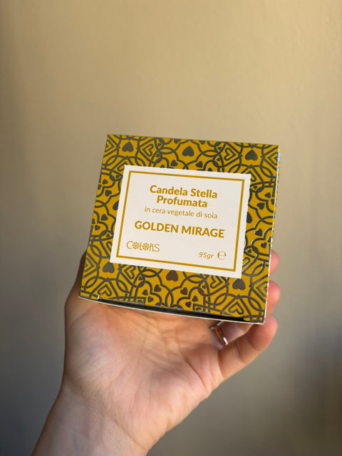 Candela a Stella Golden Mirage - Ocra e Argento - Colors Maioliche