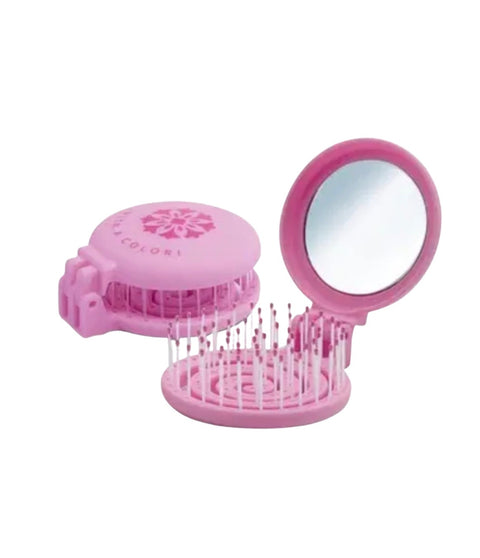 MACABRUSH ROSA - Mini spazzola pieghevole con specchietto - Colors