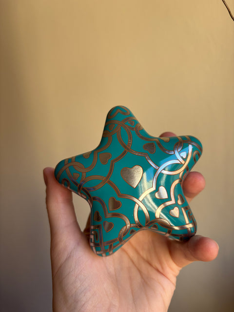 Candela a Stella Azure Wave - Turchese e Argento - Colors Maioliche