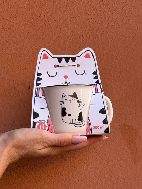 Tazza in Ceramica Family Cat con gattino che saluta 220 ml Himalaya