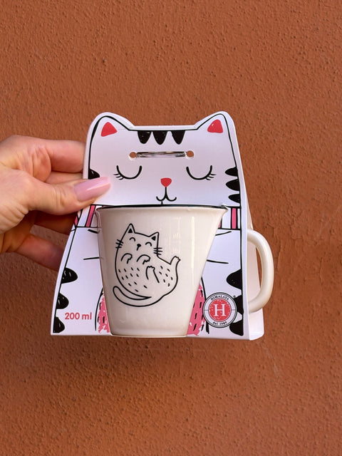 Tazza in Ceramica Family Cat con gattino a pancia in sù 220 ml Himalaya
