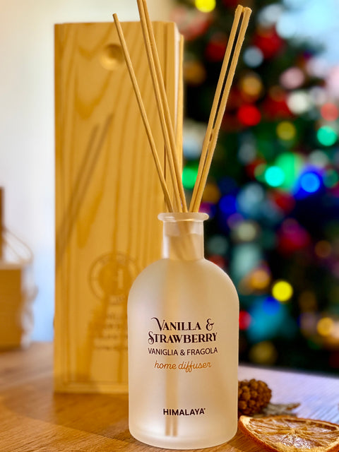 Diffusore VANIGLIA & FRAGOLA 250 ml  in box di legno - Himalaya