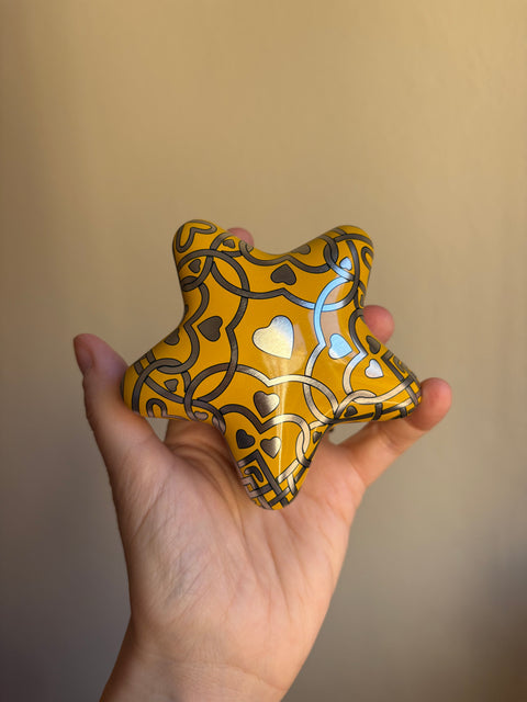 Candela a Stella Golden Mirage - Ocra e Argento - Colors Maioliche