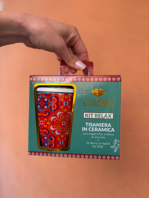 Cofanetto Regalo con Tisaniera FIRE RED e tè nero - Colors