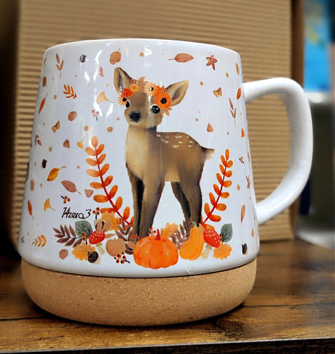 Tazza Mug Bambi in ceramica con base in Sughero