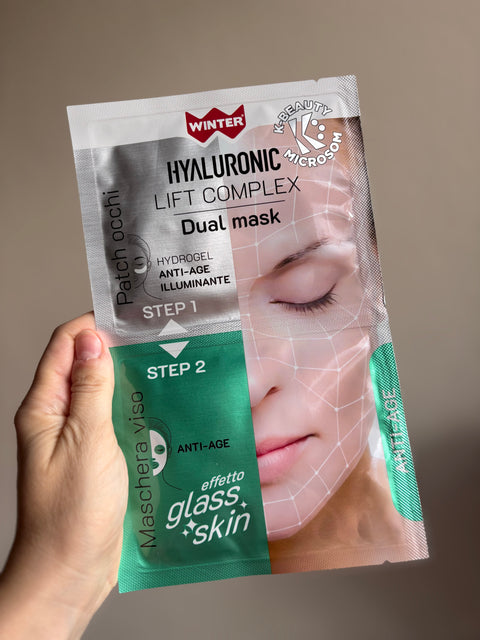 Dual Mask: Maschera viso ANTI-AGE + Patch occhi ANTI-AGE ILLUMINANTE - Winter