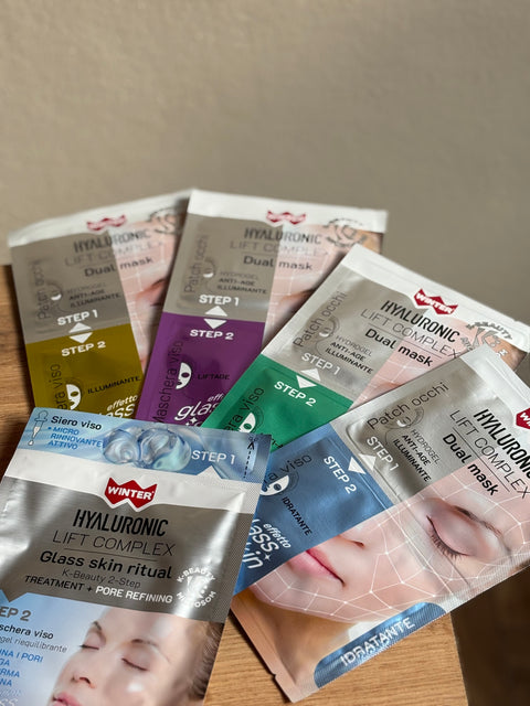 Dual Mask: Maschera viso ANTI-AGE + Patch occhi ANTI-AGE ILLUMINANTE - Winter