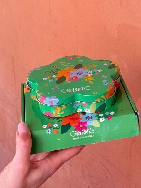 Candela Fiore VERDE GIARDINO al Ledum 120 gr - COLORS Maioliche