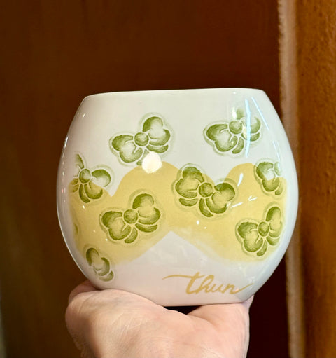 PORTA SPAZZOLINO IN PORCELLANA CON FIOCCHI VERDI - THUN