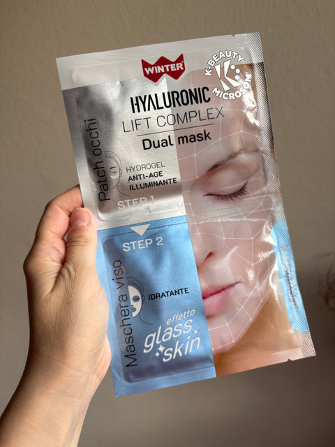 Dual Mask: Maschera viso IDRATANTE + Patch occhi ANTI-AGE ILLUMINANTE - Winter