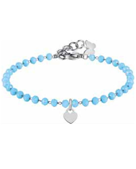 Cavigliera Crystal Perle Azzurra pendente cuore Wonder Company