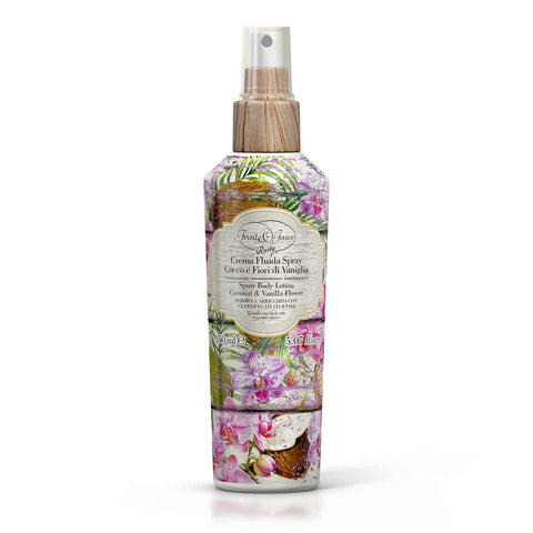 Crema fluida spray 150 mL Cocco e Fiori di Vaniglia Maioliche