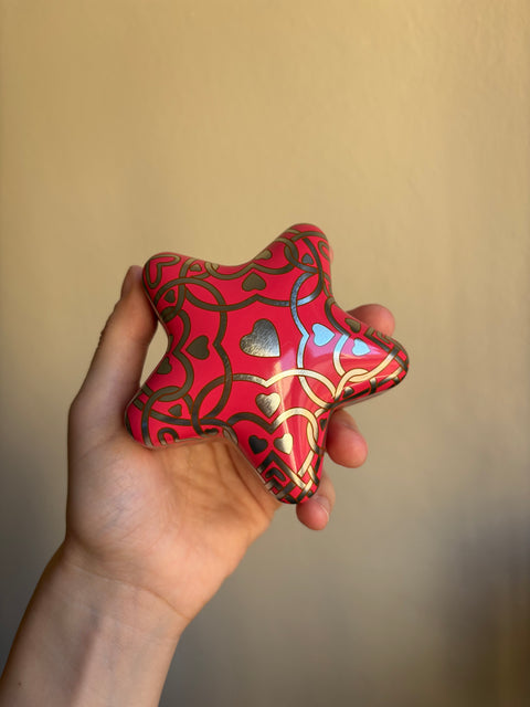 Candela a Stella Blush Radiance - Rossa e Argento - Colors Maioliche