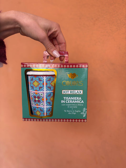 Cofanetto Regalo con Tisaniera LIGHT BLUE e tè nero - Colors