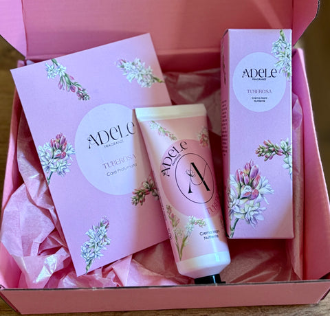 Cofanetto Crema mani + Card profumata TUBEROSA  - Adele Fragranze
