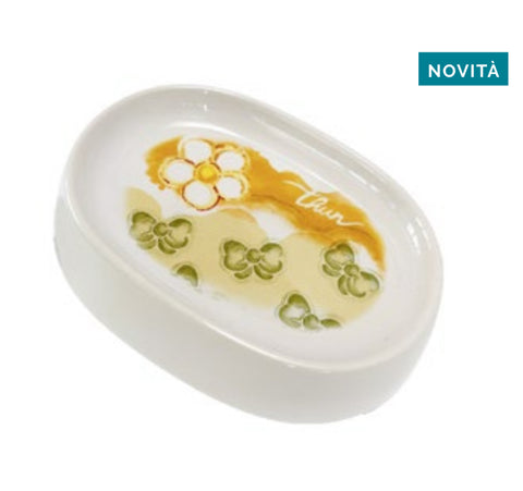 PIATTINO PORTA SAPONE IN PORCELLANA MARGHERITE E FIOCCHI THUN