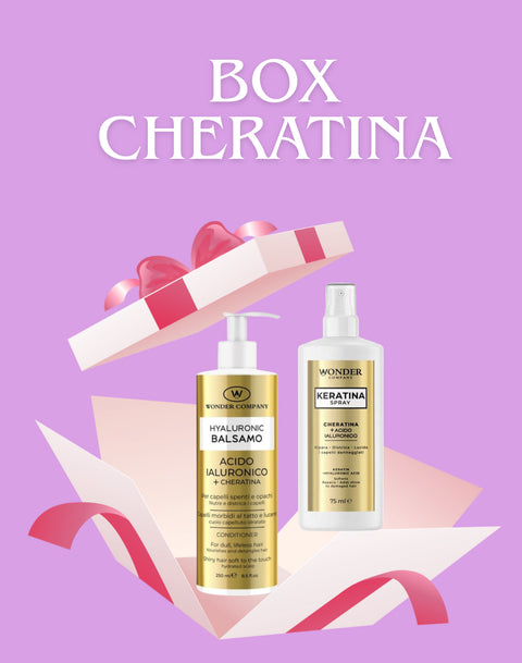Box Capelli Cheratina con Balsamo da 200 ml e Spray senza risciacquo da 75 ml