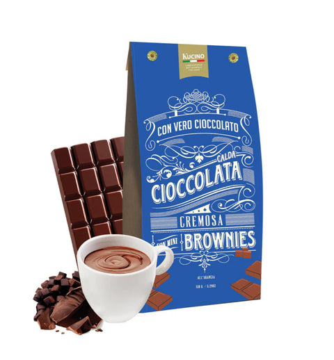 CIOCCOLATA CALDA FONDENTE ALL'ARANCIO CON MINI BROWNIES 125 gr - KUCINO