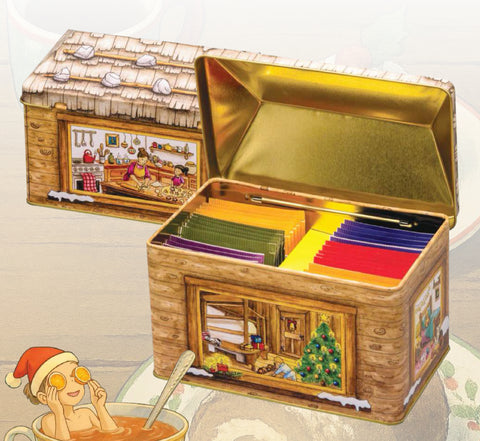 Cofanetto in Latta TEA BOX NATALE 30 Infusi Bio assortiti Viropa