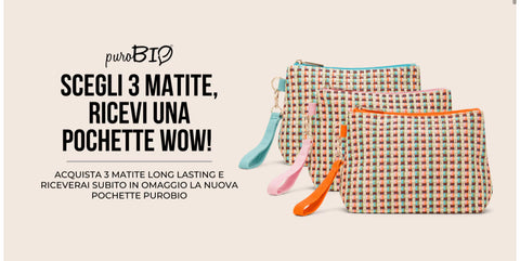 Pochette + 3 Matitoni Long Lasting Occhi, Labbra, Guance PuroBio