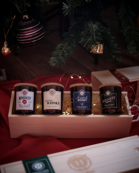 SELECTION WHISKY - Candele box legno (set di 4 candele)