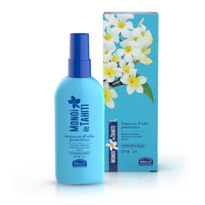 Impacco d’Olio Protettivo Spray per Capelli SPF 6 Monoi de Tahiti 100 ml Helan