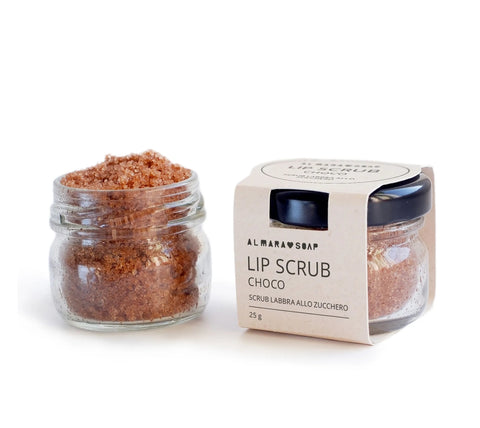 Lip Scrub CHOCO in barattolo di vetro 25 gr - Almara Soap