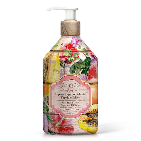 Sapone Liquido Mani Papaya e Ibisco 500 ml Maioliche Rudy