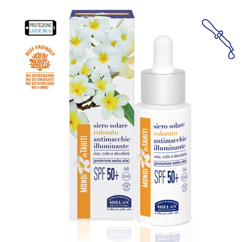 Monoi de Tahiti Siero Solare Colorato Illuminante Antimacchia SPF50+ 30ml – Helan