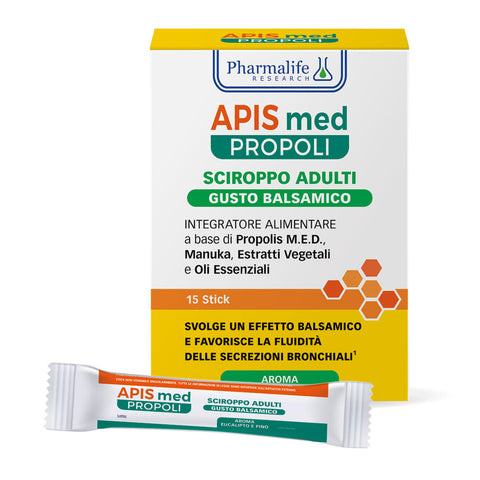 Apis Med Propoli Sciroppo Adulti Balsamico 15 stick Pharmalife