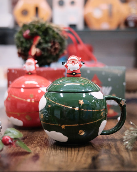 Tazza Christmas Ball Mug Verde e Oro 350 ml Himalya