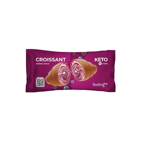Croissant variegato ripieno di crema ai frutti di bosco +Protein 50g - FeelingOk