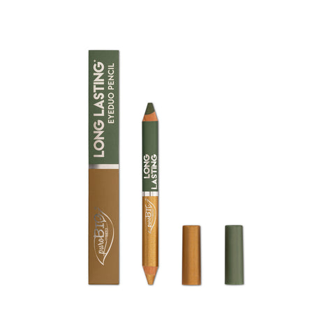 LONG LASTING – EYEDUO PENCIL - 102L  Oro / Verde Muschio - Purobio