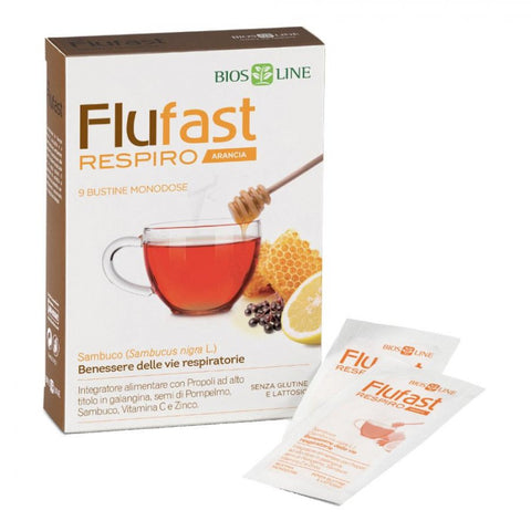 Flufast Respiro Miele Arancia 9 bustine monodose Bios Line