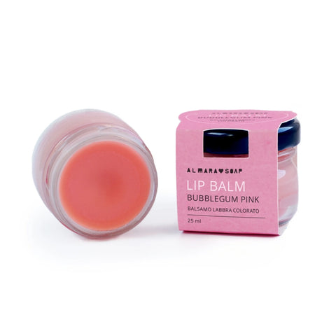 Lip Balm BUBBLEGUM PINK in barattolo di vetro 25 ml - Almara Soap