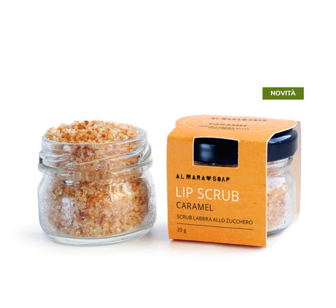 Lip Scrub CARAMEL in barattolo di vetro 20 gr - Almara Soap