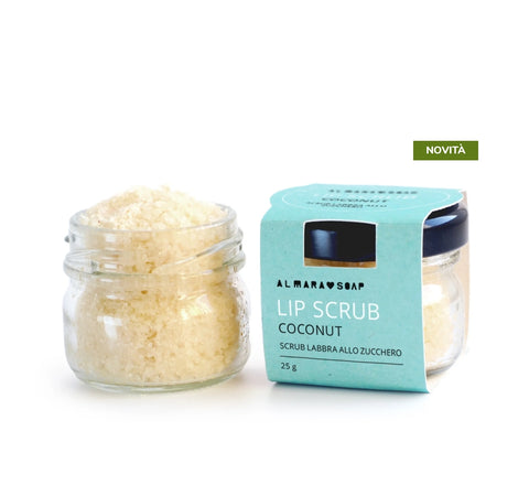 Lip Scrub COCONUT in barattolo di vetro 25 gr- Almara Soap