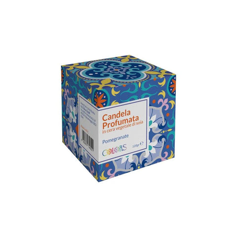 Candela Vegetale Pomegranate in cera di Soia con scatolina in latta 120 gr Maioliche