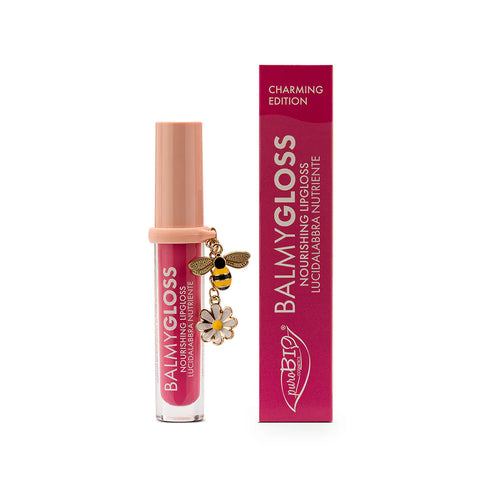 BalmyGloss 06 – Good Vibes – rosa ciclamino con charm ape + fiore 4,2 gr PuroBio