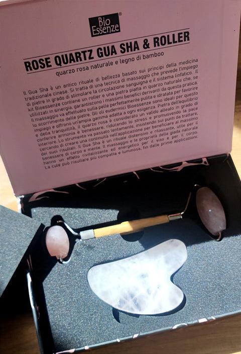 Cofanetto Gua Sha Roller Quarzo Rosa Himalaya