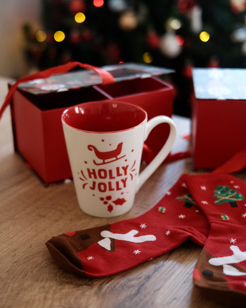 Cofanetto Happy Jolly Mug 400ml con Calzino Himalaya