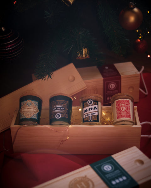 SELECTION GIN - Candele box legno (set di 4 candele)